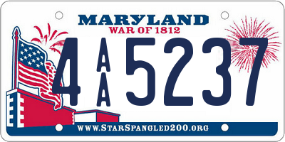 MD license plate 4AA5237