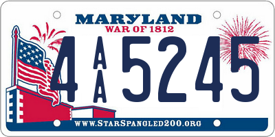 MD license plate 4AA5245