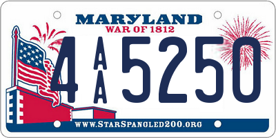 MD license plate 4AA5250