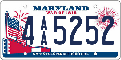 MD license plate 4AA5252