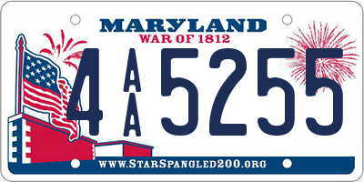 MD license plate 4AA5255
