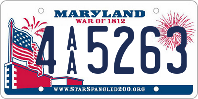 MD license plate 4AA5263