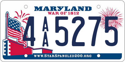 MD license plate 4AA5275