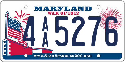 MD license plate 4AA5276
