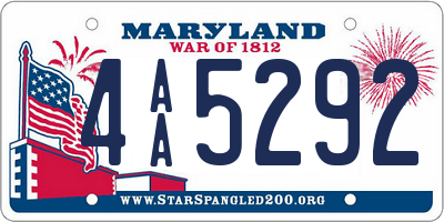 MD license plate 4AA5292