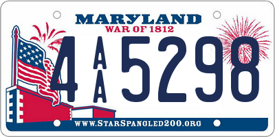 MD license plate 4AA5298