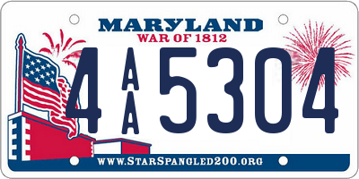 MD license plate 4AA5304