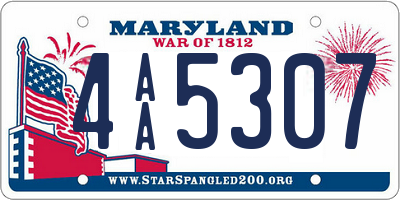 MD license plate 4AA5307