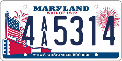MD license plate 4AA5314