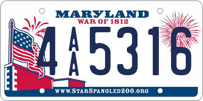 MD license plate 4AA5316