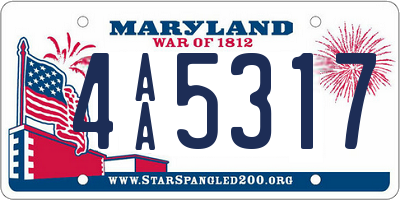 MD license plate 4AA5317