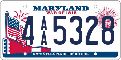 MD license plate 4AA5328
