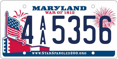MD license plate 4AA5356