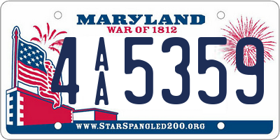 MD license plate 4AA5359