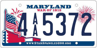 MD license plate 4AA5372