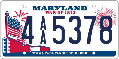 MD license plate 4AA5378
