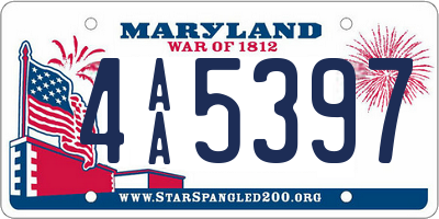 MD license plate 4AA5397