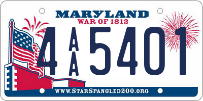 MD license plate 4AA5401