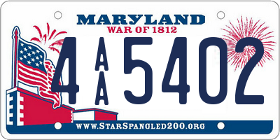 MD license plate 4AA5402