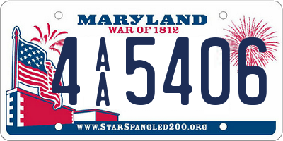 MD license plate 4AA5406