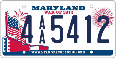 MD license plate 4AA5412