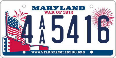 MD license plate 4AA5416