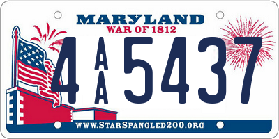 MD license plate 4AA5437