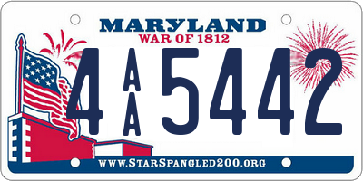 MD license plate 4AA5442