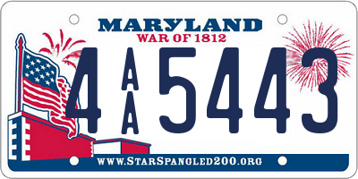 MD license plate 4AA5443