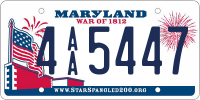 MD license plate 4AA5447