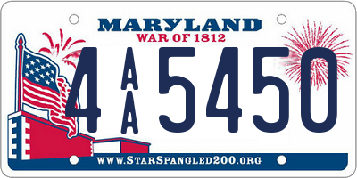 MD license plate 4AA5450