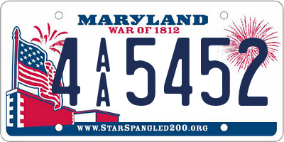 MD license plate 4AA5452