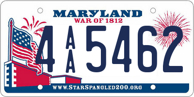 MD license plate 4AA5462