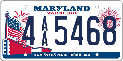 MD license plate 4AA5468