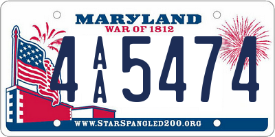 MD license plate 4AA5474