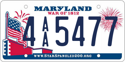 MD license plate 4AA5477