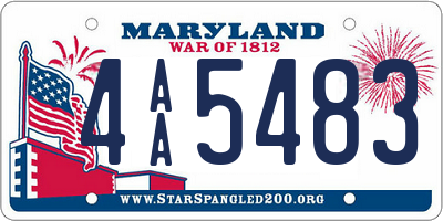 MD license plate 4AA5483