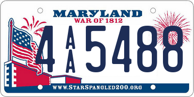 MD license plate 4AA5488