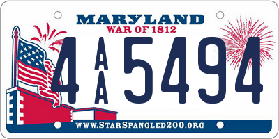 MD license plate 4AA5494