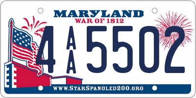 MD license plate 4AA5502