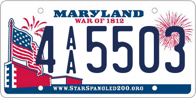 MD license plate 4AA5503