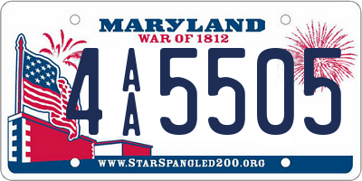 MD license plate 4AA5505