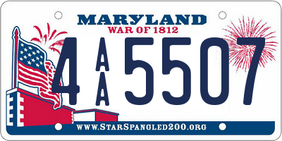 MD license plate 4AA5507