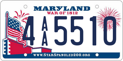 MD license plate 4AA5510