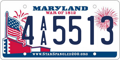 MD license plate 4AA5513