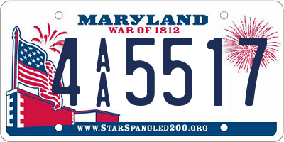 MD license plate 4AA5517
