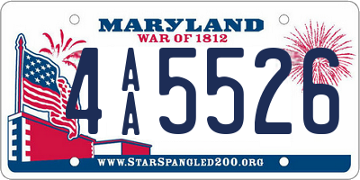 MD license plate 4AA5526