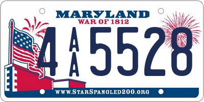 MD license plate 4AA5528