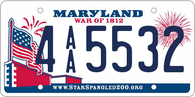 MD license plate 4AA5532