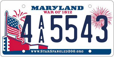 MD license plate 4AA5543